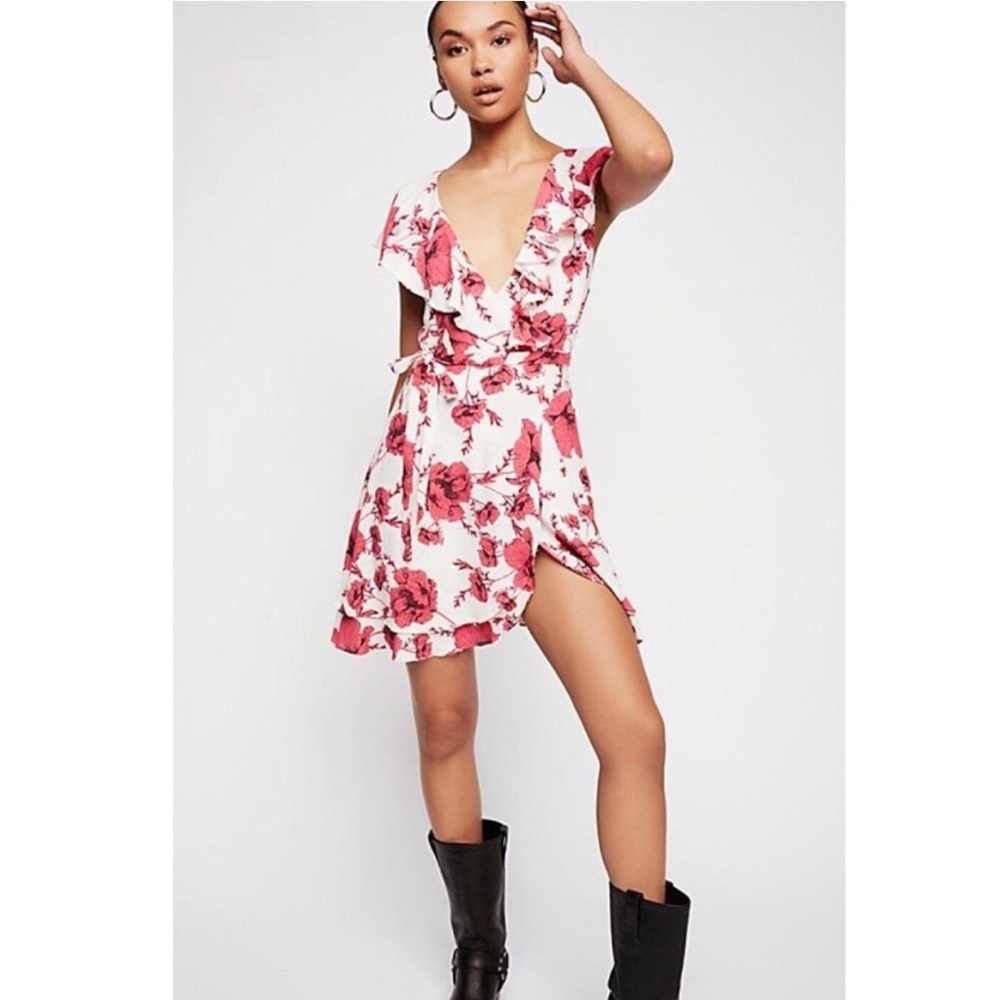 NWT FP French Quarter Ivory Floral Print Wrap Dress SZ Small